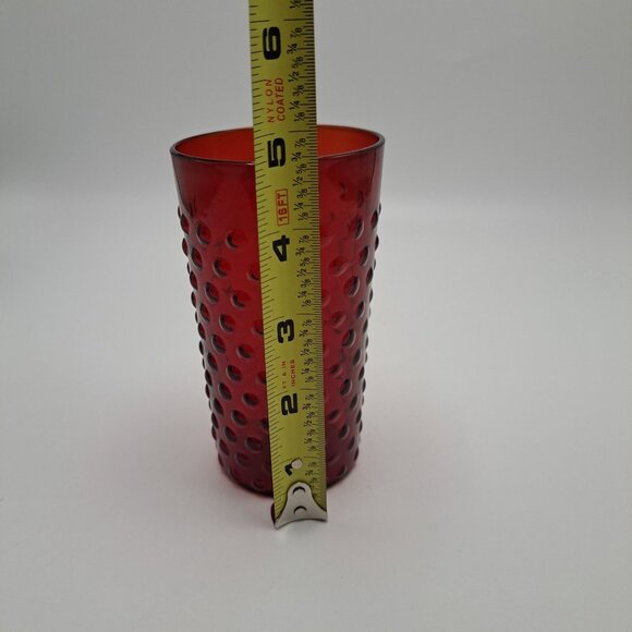 Red Anchor Hocking Hobnail Glass Tumbler - Picture 5 of 7